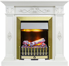 Каминокомплект Dimplex Derby очаг Danville Antique Brass FB2 белый дуб Dimplex Derby очаг Danville Antique Brass FB2 белый дуб