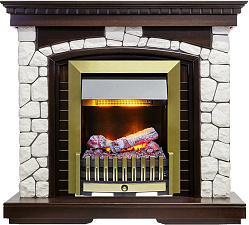 Каминокомплект Dimplex Glasgow очаг Danville Antique Brass FB2 темный дуб/белый Dimplex Glasgow очаг Danville Antique Brass FB2 темный дуб/белый